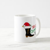 カウボーイおもしろいメリークリスマスY'allテキサス州ユーモア コーヒーマグカップ (正面右)