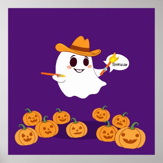 カウボーイおもしろい幽霊をハロウィーンアーティストとして ポスター (正面)