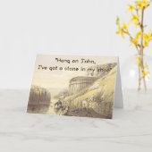 カウボーイおもしろい誕生日カーユーモアのあるドウェスタンUSA カード (黄色い花)