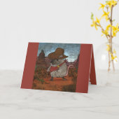 カウボーイおもしろい誕生日 カード (黄色い花)