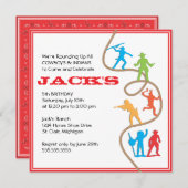 カウボーイおよびインディアンの誕生日のパーティの招待状 招待状 (正面/裏面)