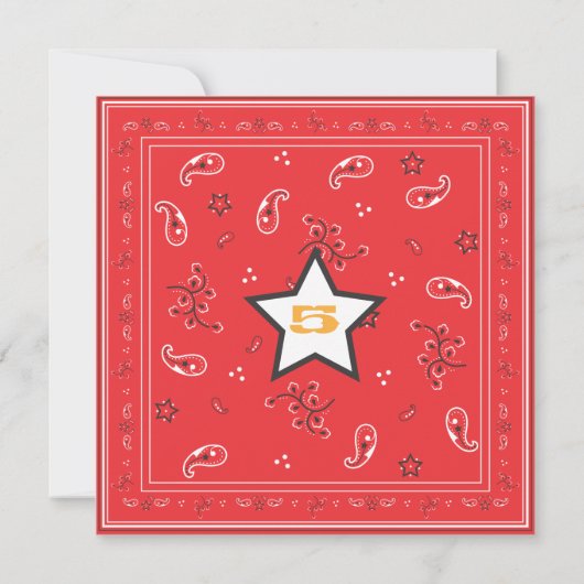 カウボーイおよびインディアンの誕生日のパーティの招待状 招待状 (裏面)