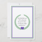 カウボーイおよび花嫁の紫色および緑の結婚式を祈ります 招待状 (裏面)