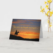 カウボーイおよび馬郡西部の悔やみや弔慰カード カード (黄色い花)