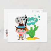 カウボーイおよび馬 ポストカード (正面/裏面)