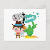 カウボーイおよび馬 ポストカード (正面)