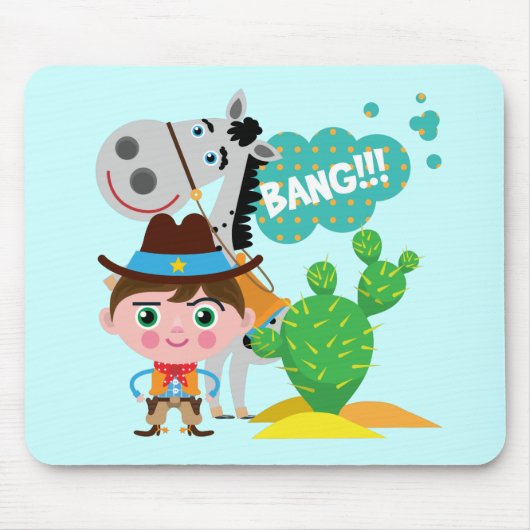 カウボーイおよび馬 マウスパッド (正面)