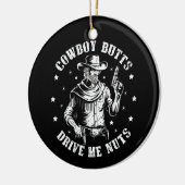 カウボーイお尻ドライブ私のナッツカウボーイズゲイヴィンテージ セラミックオーナメント (左)