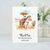 カウボーイお洒落アドベンチャーベビーシャワー サンキューカード (スタンド正面)
