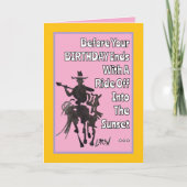 カウボーイから車に乗る前に，ハッピーバースデー カード (正面)