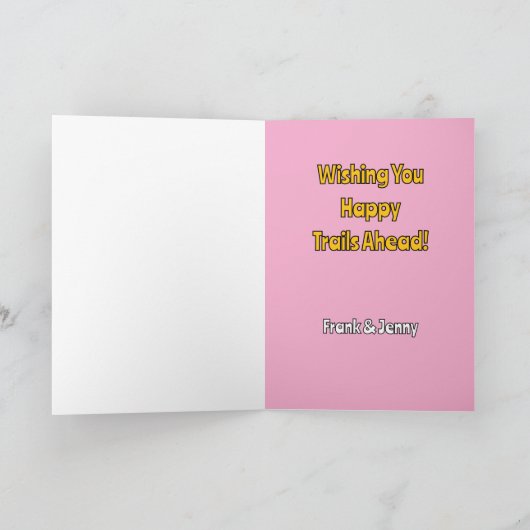 カウボーイから車に乗る前に，ハッピーバースデー カード (内部)