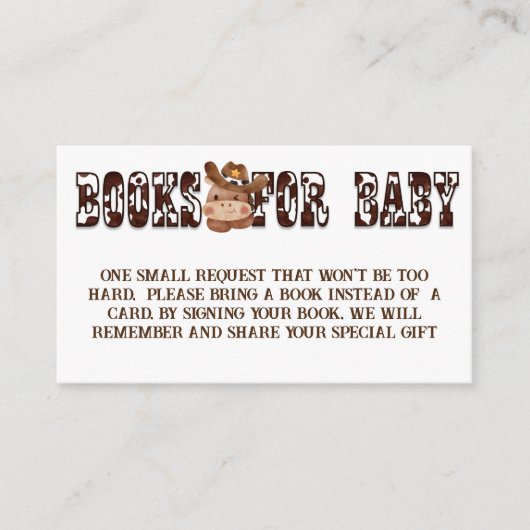 カウボーイかわいいベビー馬の洋書依頼 エンクロージャーカード (正面)