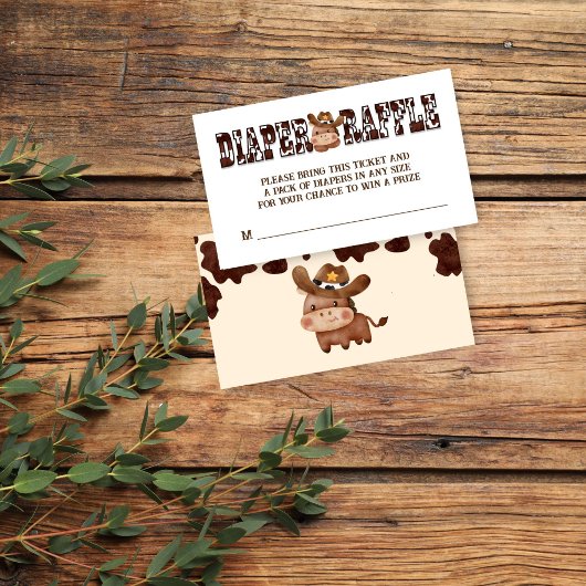 カウボーイかわいいベビー馬西おむつラッフル エンクロージャーカード