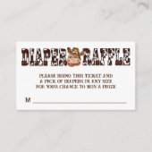 カウボーイかわいいベビー馬西おむつラッフル エンクロージャーカード (正面)