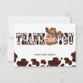 カウボーイかわいいベビー馬西ベビーシャワー サンキューカード (正面)