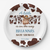 カウボーイかわいいベビー馬西ベビーシャワー ペーパープレート (正面)