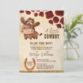 カウボーイかわいいベビー馬西ベビーシャワー 招待状 (スタンド正面)