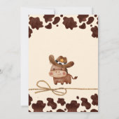 カウボーイかわいいベビー馬西ベビーシャワー 招待状 (裏面)