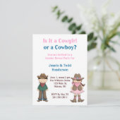 カウボーイか女性のカーボーイ?性別の明示パーティの招待状 招待状 (スタンド正面)