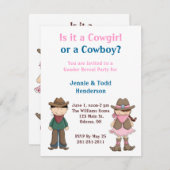 カウボーイか女性のカーボーイ?性別の明示パーティの招待状 招待状 (正面/裏面)