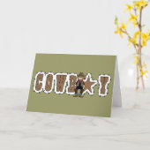 カウボーイが快調 – 西洋の病気とけがの支援 カード (黄色い花)