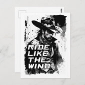 カウボーイことわざライド風イラストレーションアート ポストカード (正面/裏面)