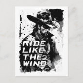 カウボーイことわざライド風イラストレーションアート ポストカード (正面)