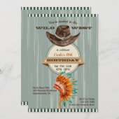 カウボーイとインディアンのヘッドウェア 招待状 (正面/裏面)