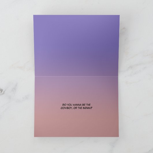 カウボーイとインディアンを成長おもしろい[グリーティングカード] カード (内部)