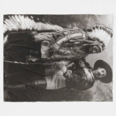 カウボーイとインディアン フリースブランケット (正面(横))