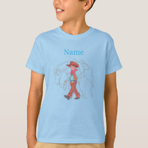 カウボーイとウマのTシャツ Tシャツ