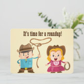 カウボーイとカウガールのBBQラウンドアップパーティー 招待状 (スタンド正面)