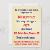 カウボーイとカウガールのBBQラウンドアップパーティー 招待状 (裏面)