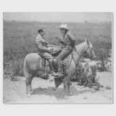 カウボーイとビジネス遊マンの市松模様にバの ラッピングペーパー (フラット)