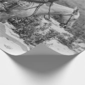 カウボーイとビジネス遊マンの市松模様にバの ラッピングペーパー (角)