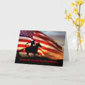 カウボーイとフラッグそれがライド誕生日カード カード (黄色い花)