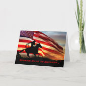 カウボーイとフラッグそれがライド誕生日カード カード (正面)