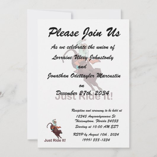 カウボーイとブルに乗れ 招待状 (正面)