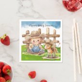 カウボーイとポニーホースボーイベビーシャワー スタンダードカクテルナプキン (インサイチュ)