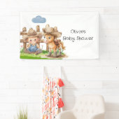 カウボーイとポニーホースボーイベビーシャワー 横断幕 (インサイチュ)