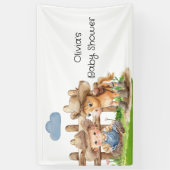 カウボーイとポニーホースボーイベビーシャワー 横断幕 (縦)