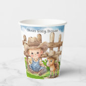 カウボーイとポニーホースボーイベビーシャワー 紙コップ (正面)