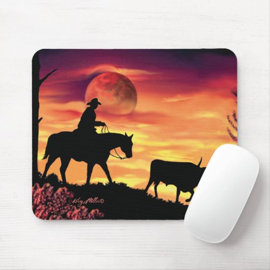 カウボーイとロングステア マウスパッド (マウス)