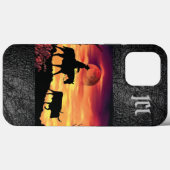 カウボーイとロングホーンのiPhoneケース Case-Mate iPhoneケース (裏面 (横))