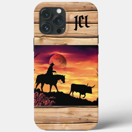 カウボーイとロングホーンCase-Mate iPhoneケース Case-Mate iPhoneケース (裏面)