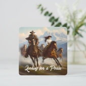 カウボーイと女性のカーボーイがポーズを探す 招待状 (スタンド正面)