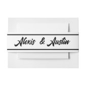 カウボーイと女性のカーボーイキスをするウェスタンスタイル結婚ズ 招待状ベリーバンド (正面例)