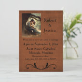 カウボーイと女性のカーボーイキスをするウェスタン結婚ズ 招待状 (スタンド正面)