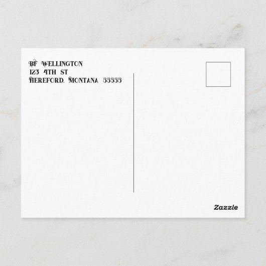 カウボーイと女性のカーボーイキスをする日付の保存 ポストカード (裏面)