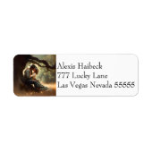 カウボーイと女性のカーボーイキスをする結婚ズ ラベル (正面)